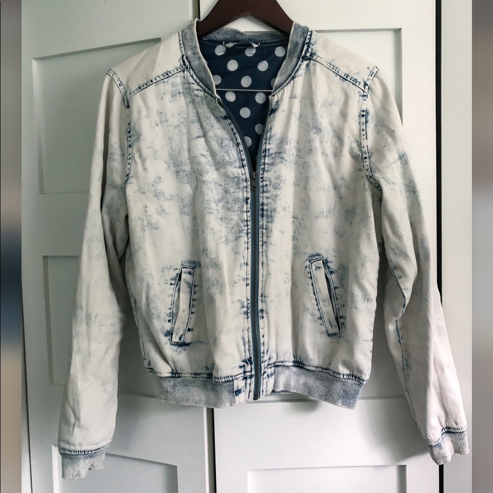 Acid Wash Denim Bomber